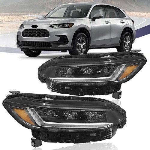 Coolstuffguru Compatible with Honda HRV HR-V Glossy Black Replacement Side Headlights Pair Lamps