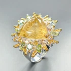 Handmade Natural Lemon Quartz Ring 925 Sterling Silver Size 7.75 /R459663