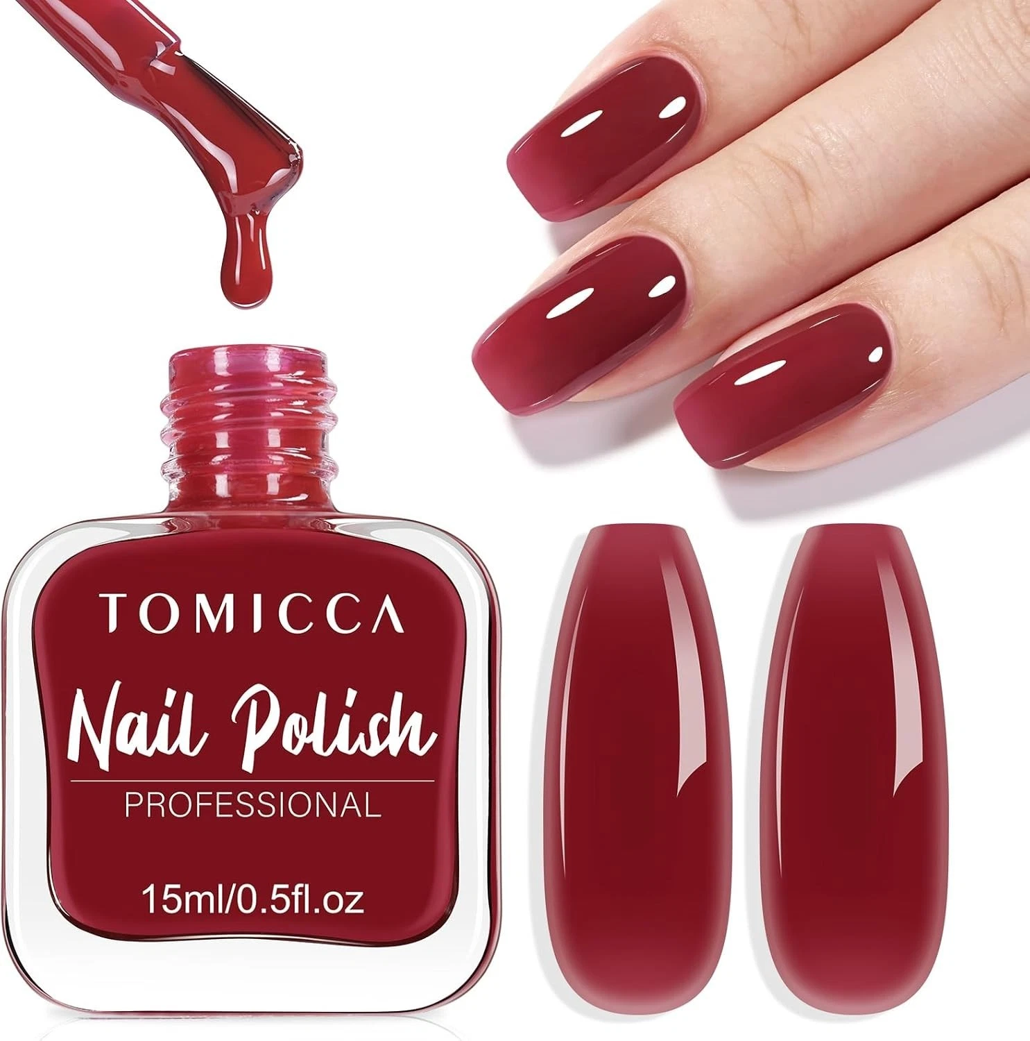 Tomica Professionel Quick Drying Nail Polish 15ml Translucent Fuchsia From Japan