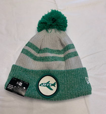 New York Jets New Era Sideline Cuffed Knit NFL Hat with Pom Skull Cap Brand New