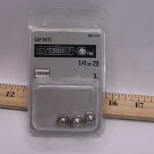 (3-Pk) Everbilt Cap Nut Chrome 1/4"-28 384 046