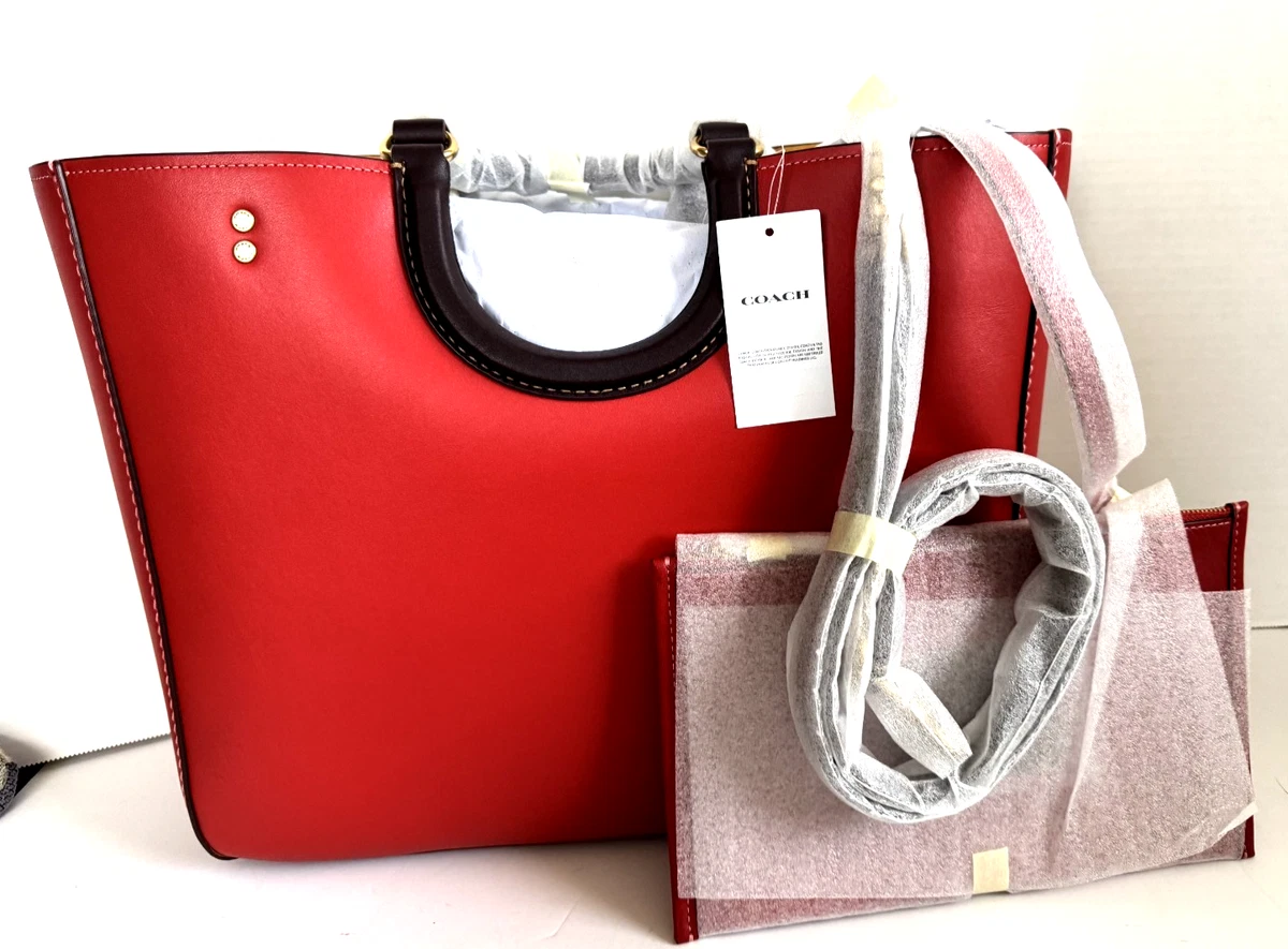 バッグ COACH 2-Way Leather Shoulder Bag ToteBag Coach Tote Bags & Handbags for Women with Cross-Body Strap for