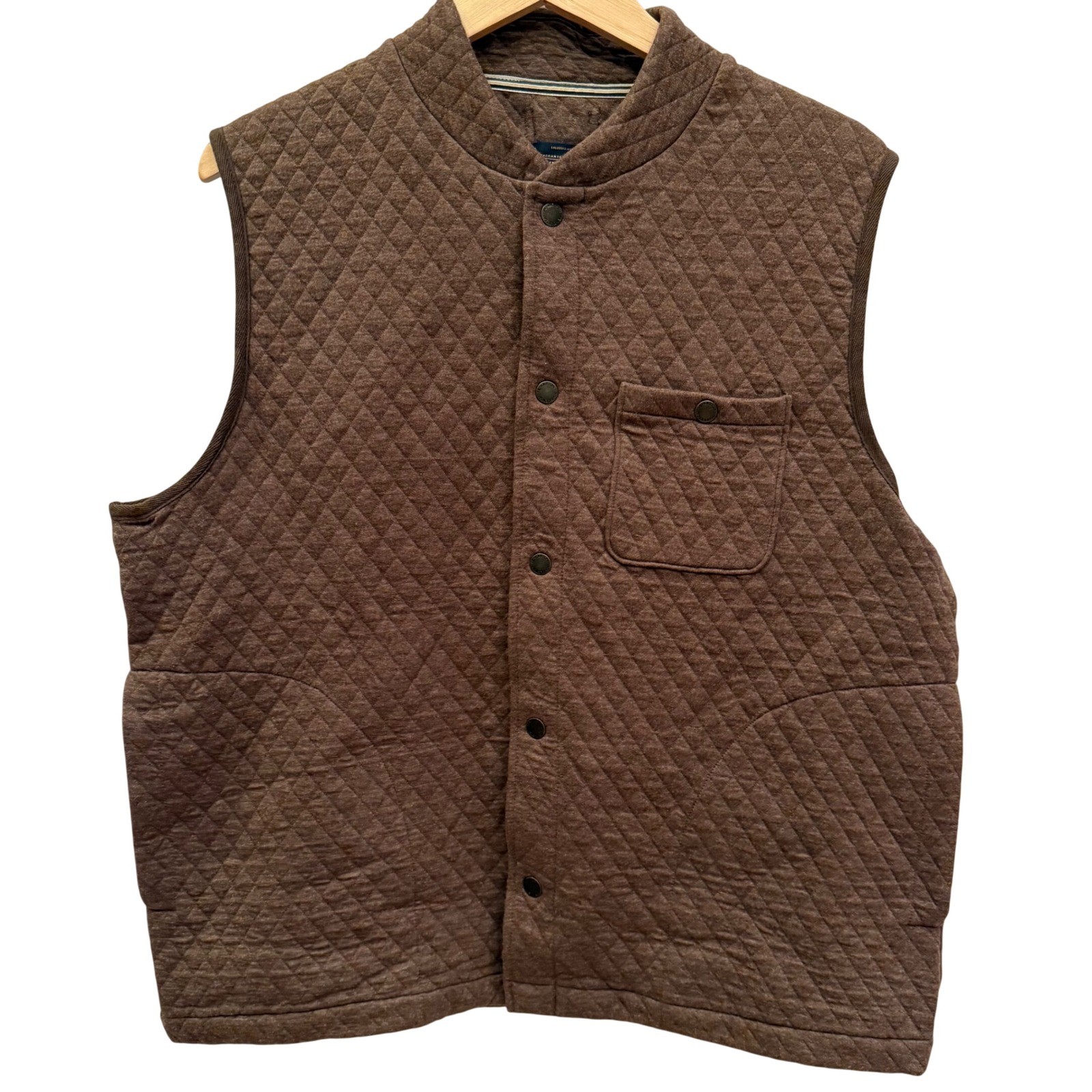Pendleton Brown Quilted Diamond Pattern Vest Snap… - image 1