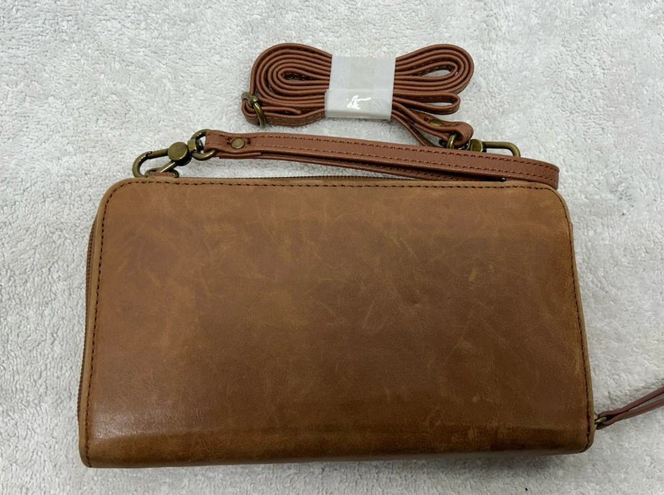 The Sak 女式棕色皮革虹膜可调式迷你斜挎包 — 第 2/4 张图片