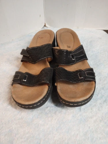 CLARKS® Artisan Collection Sandalo donna in pelle nero slide taglia 9M