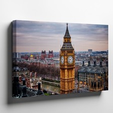 Aerial View Of The Iconic Big Ben Clock Tower In London, Showcasing Wall Art