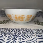 Rare 4 Quart/  #444 Pyrex Orange Pumpkin Amish Butterprint Mixing Bowl Vintage