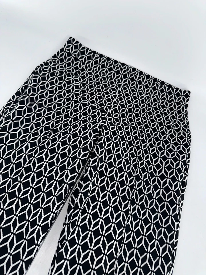 Pantalones Chinos Joseph Ribkoff Mujer Talla 8 Negro Blanco Algodón Poli Span YGI J4-70 Foto 3 de 4