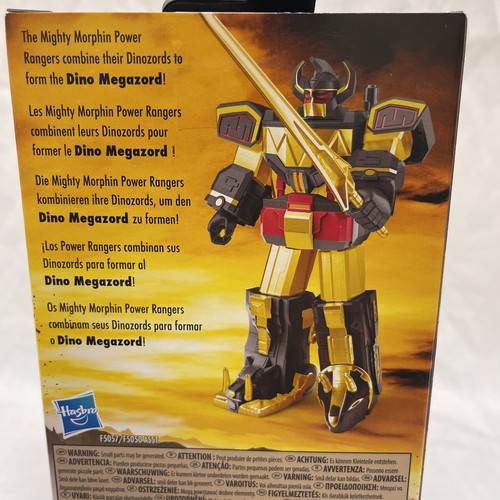 Power Rangers Mighty Morphin Dino Megazord Figura Modalità Guerriero Nero e Oro - Foto 6 di 8