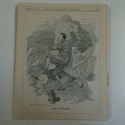 7x10'' Punch Cartoon 1900 WILL IT EXPLODE Hawksley Korrespondenz