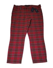 Tommy Hilfiger TH Flex Women  s Size 16 Red Plaid Stretch Pants MSRP 89.50 New