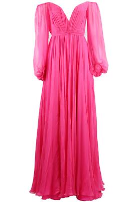 RALPH AND RUSSO MASSGESCHNEIDERT DRAPIERT SEIDE CHIFFON KLEID FR 36 UK 8