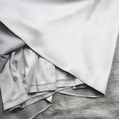 Adrianna Papell Evening Keyhole Halter Dress Dove Gray Sz 6 NEW Satin Formal - Picture 15 of 18