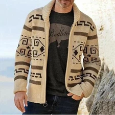 The Dude Sweater Big Lebowski Cardigan Zip Up Knit Jeffery Adult Movie Costume