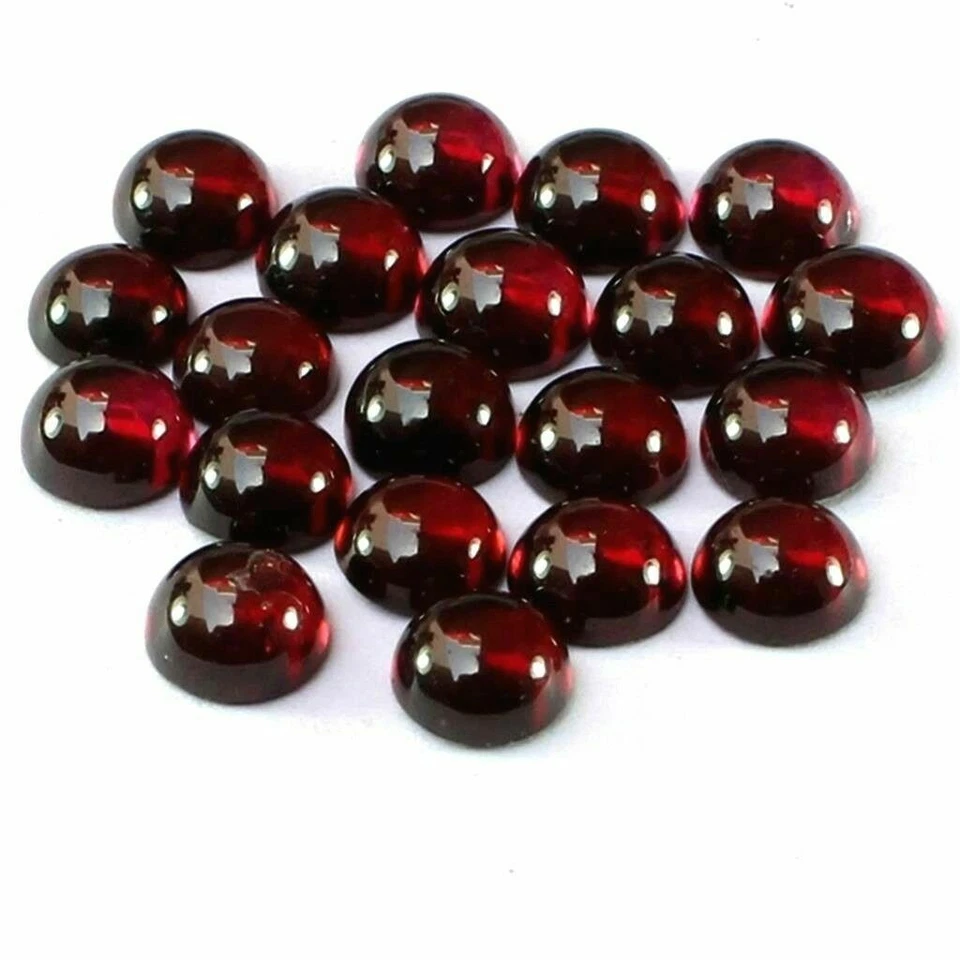 Großhandelsposten 5 mm runder Cabochon natürlicher Granat lose kalibrierter E... - Bild 2 von 4