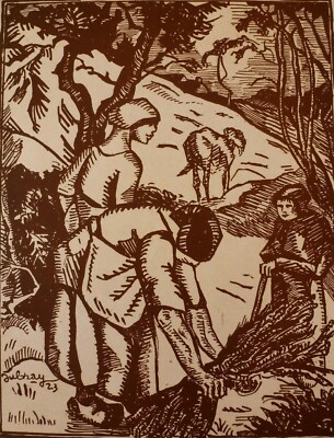 1923 TIREE DU JOURNAL FLOREAL BOIS ORIGINAL DE J.P. DUBRAY