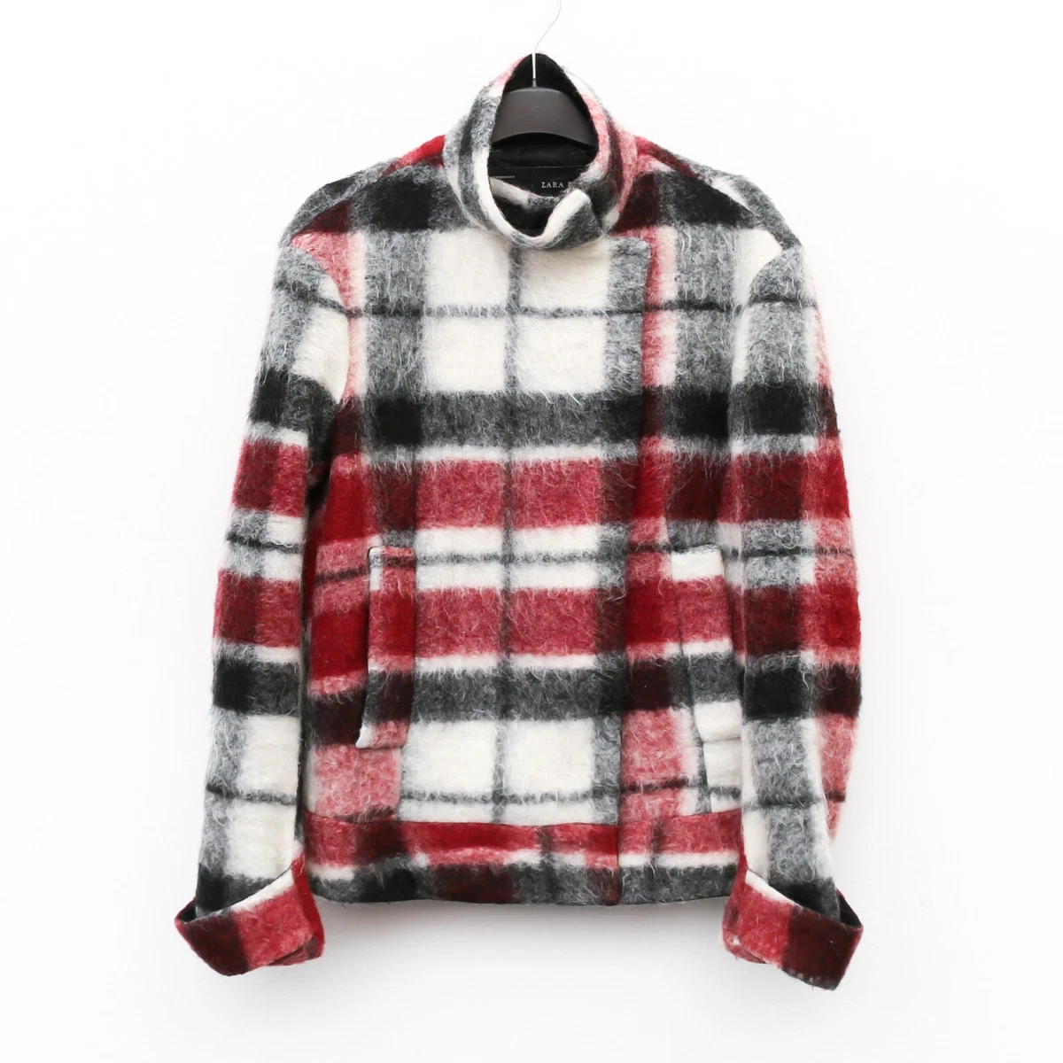Zara red plaid coat top