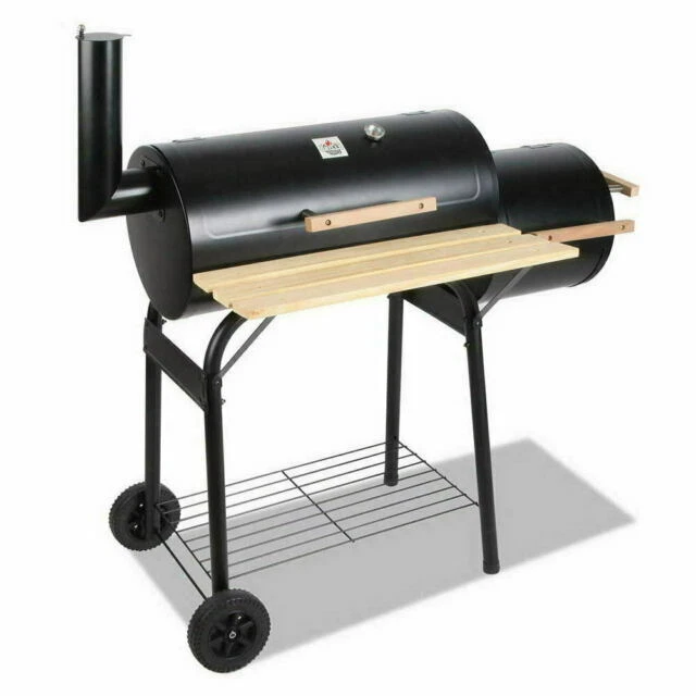 Grillz 2-in-1 Portable Charcoal Smoker BBQ Grill - Black