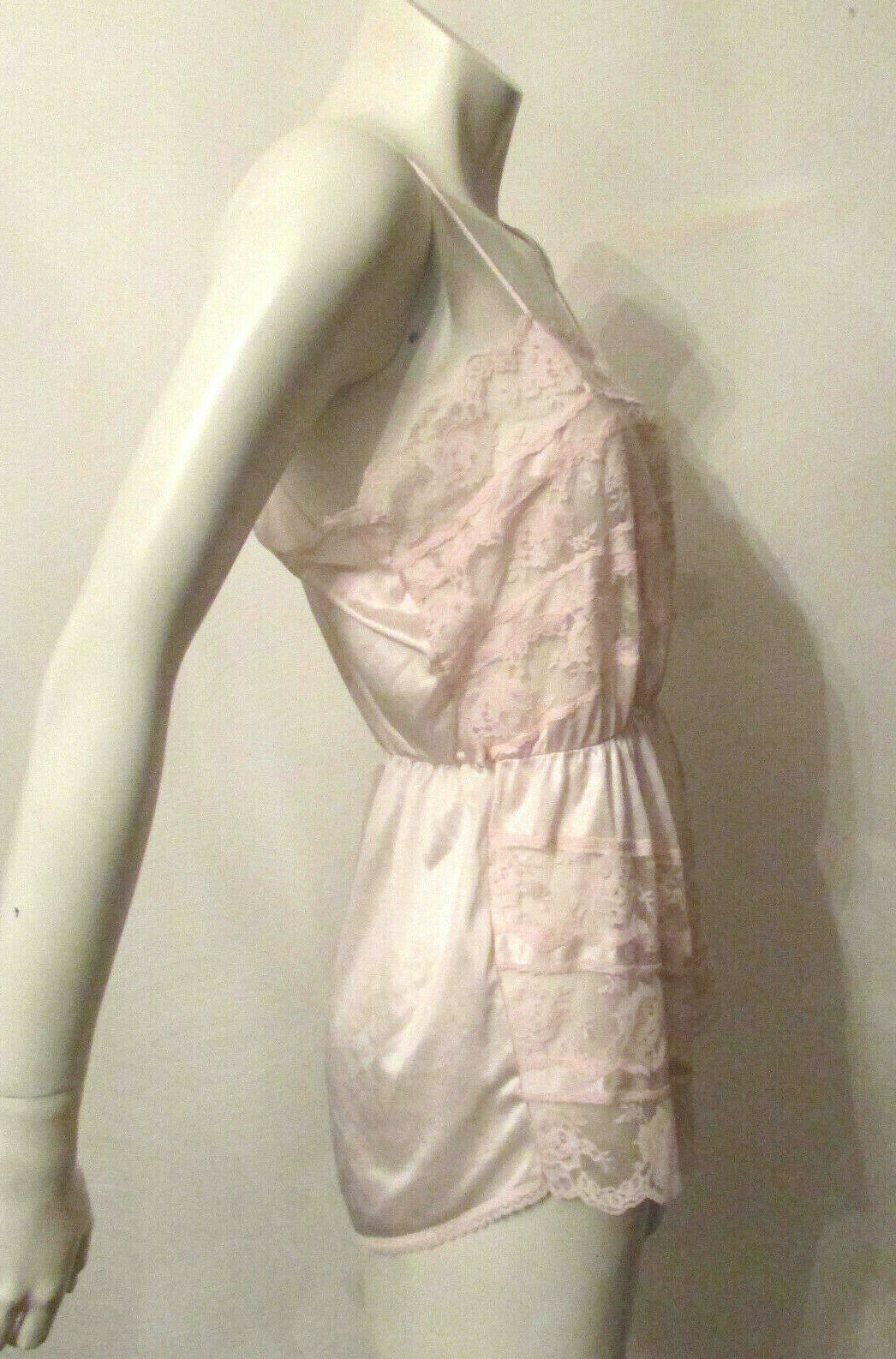 Alana Gale Intimates Teddy Romper One Piece Elastic Waist Nylon Bodysuit S Pink