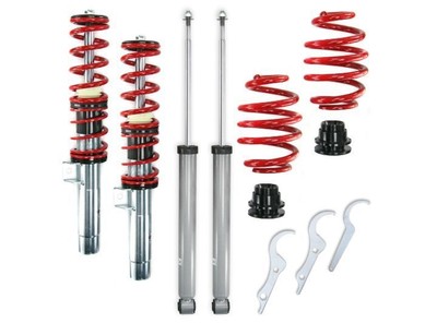 Adjustable suspension for BMW E46 (1998-2005) - Red springs