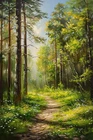 Forest Trees Landscape Oil Painting Wall Art Print Canvas Artprint Home Decor