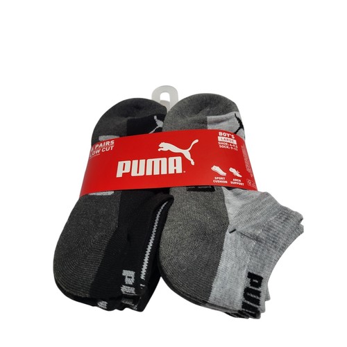 Puma Boy's 6 Pack Quarter Crew Socks – Large (9-11), Zing Grey Black - Picture 11 of 21