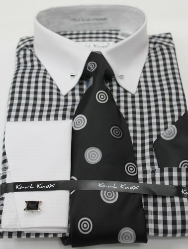 Cuffed Dress Shirt Tie Set 