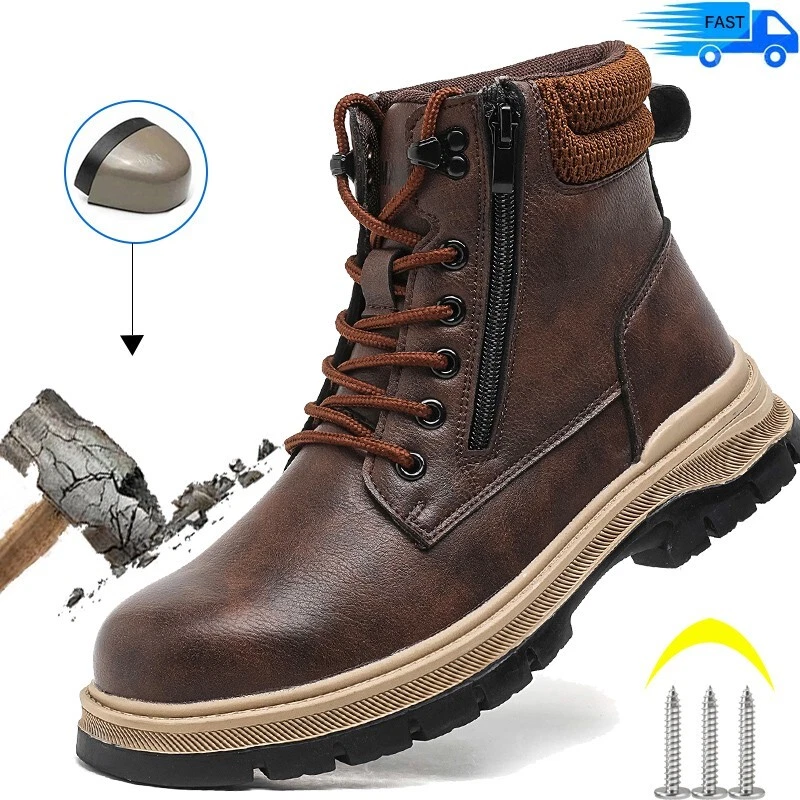 New Work Shoes Steel Toe Men Safety Shoes all-season outdoor Waterproof boots
