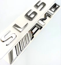#2 CHROME SL65+AMG FIT MERCEDES SL65 REAR TRUNK EMBLEM BADGE NAMEPLATE DECAL