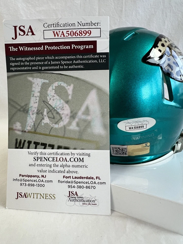Jimmy Smith Jacksonville Jaguars Signed Autographed Mini Helmet JSA & PIA COA - Image 4 of 4