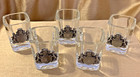 VTG Pewter Shot Glasses - Lion Crest of Armor Medallion MINT 5pc Retro Barware