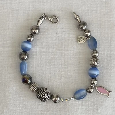 Bracelet, Clio Blue, perles bleues et argent 925 - Photo 1/4