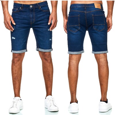 Herren Jeansshorts Bermuda Männer Kurze Hose Regular Fit