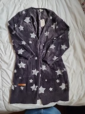 Simply Southern Star Print Fuzzy  Sweater  Cozy Loungewear SZ XL