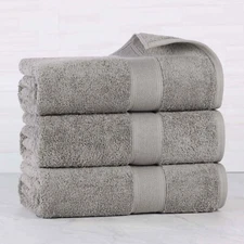 Oregon 100% Organic Cotton Thick Plush Medium Weight Solid Bath Towel Set of 3