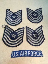 Vintage 5pc Lot   USA US Air Force Wing Patches Star and Stripes Mid Century