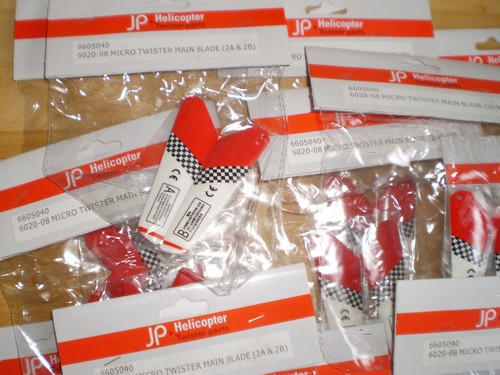 JOB LOT OF X19 JP MICRO TWISTER MAIN BLADE SET FOR R/C HELICOPTERS NEW IN PACK - Picture 4 of 4