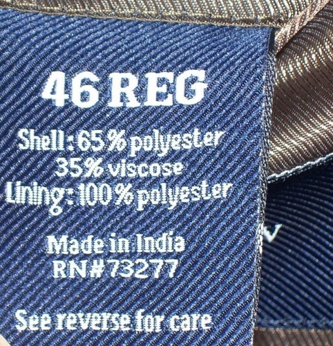 Croft & Barrow Mens Blazer Jacket Houndstooth Single Vent 46 Regular 2 Button - Picture 10 of 12