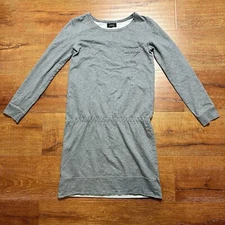 A.P.C. Sweater Dress XS Gray Knit Cotton Long Sleeve Minimal Modern Luxury City