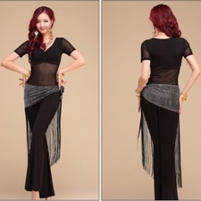 Costume danza del ventre top pantaloni tute yoga tribale indiano pratica vestito costume