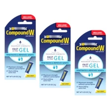 3 Pack Compound W Maximum Strength Wart Remover Fast Acting Gel 0.25 Oz
