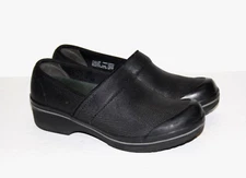 Women's Dansko Black Leather Comfort Clogs 6600100200 Size 8.5-9; 39 EU
