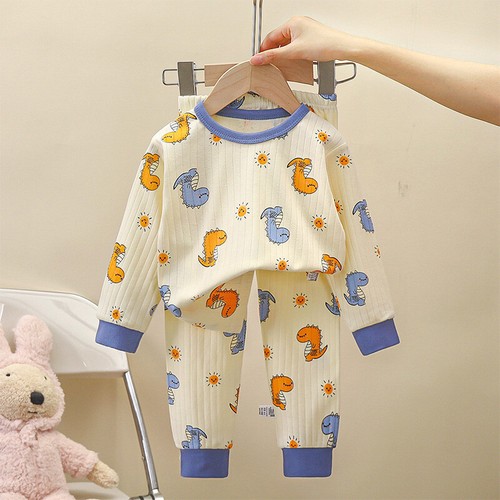 Pyjamas Cartoon Autumn Winter Sleepwear Outfits Kids Clothes Set Boys Girls Suit - Picture 3 of 25