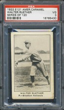 1922 E121 American Caramel Walter Ruether PSA 3 Brooklyn Robins