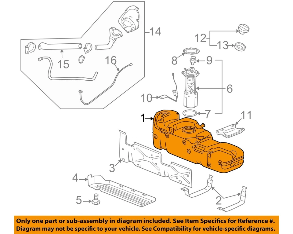 Used Fuel Tank fits: 2008 Chevrolet Silverado 2500 pickup gasoline 6' 6`` box Gr — 第 3/4 张图片