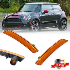 2X Amber Lens Front Side Marker Light For 07-15 MINI R55 R56 R57 R58 R59 R60 R61
