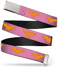 DC Comics Wonder Woman Pink Web Seatbelt Belt