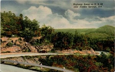 US 62 Eureka Springs Arkansas Ozarks Shepherd of the Hills Postcard