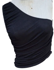 Elodie One Shoulder Rouched Tank Top Sz L