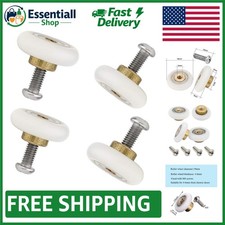 Versatile Shower Door Wheels - Set of 4 Stainless Steel Rollers, 19mm Size